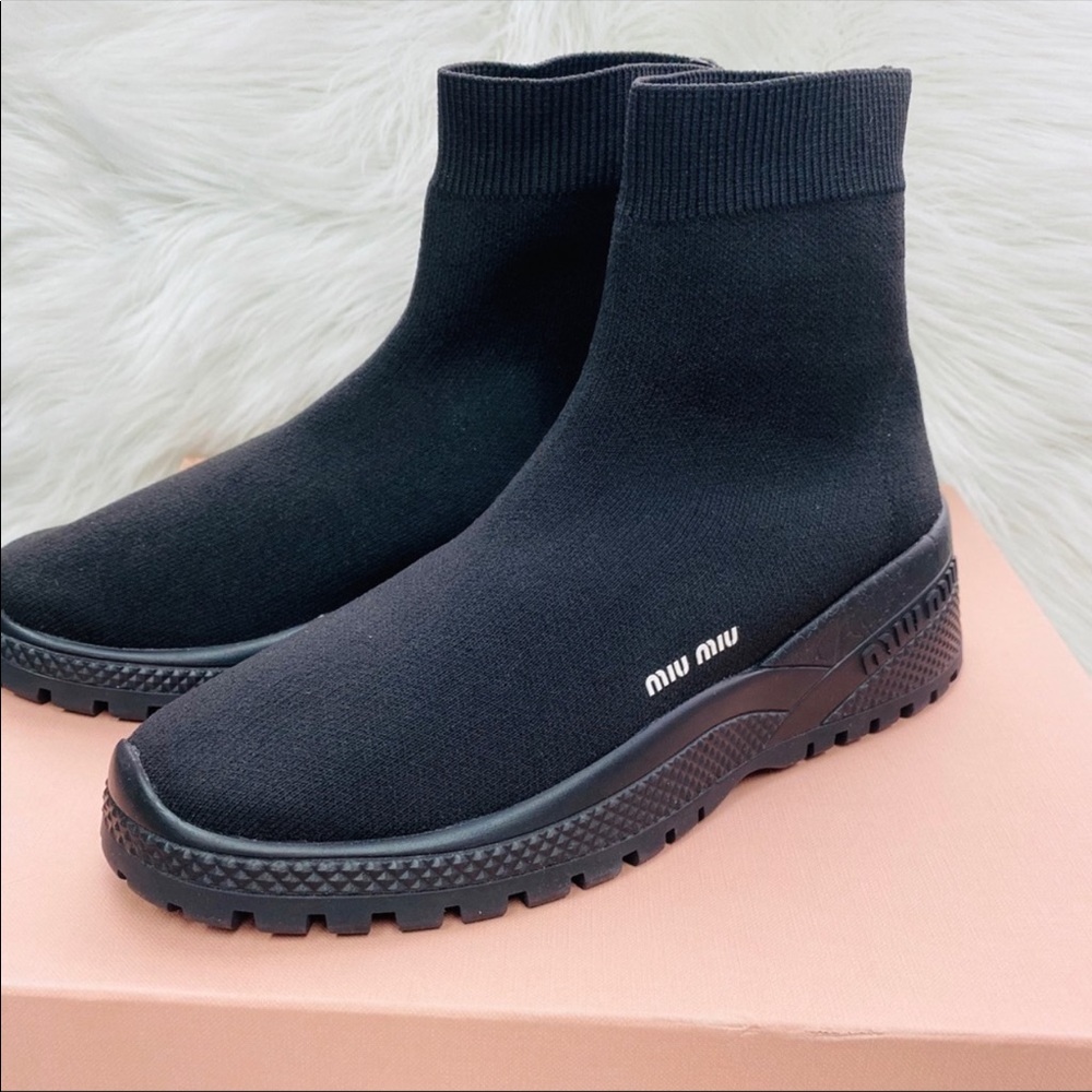 🐰🌸 MIU MIU Black Sock Sneaker 🌸🐰 - Picture 2 of 9